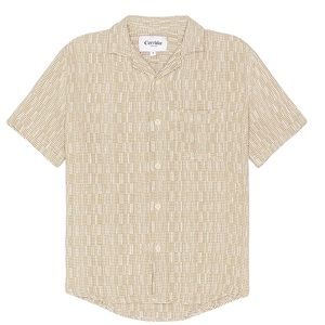 CORRIDOR RAINBOW WEAVE CAMP COLLAR SS SHIRT- NATURAL